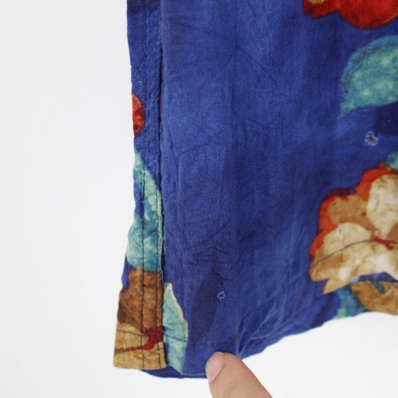 Jams World Hawaiian Shirt mens large M630RE blue Red Floral Short Sleeve Rayon - Picture 5 of 14